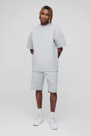 Boohoo Tall Oversized Scuba Marl T-Shirt & Short Set - - XXL