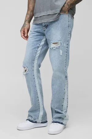 Boohoo Tall Slim Flare Distressed Gusset Panel Jeans - - 32