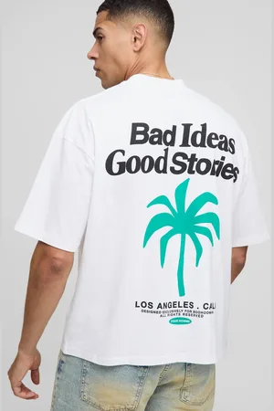 Boohoo Oversized Boxy Extended Neck Palm Slogan T-Shirt - - XS