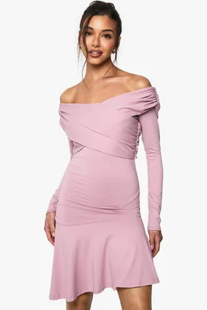 Boohoo Womens Soft Touch Twist Skater Dress - - 8