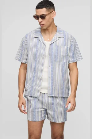 Boohoo Oversized Jacquard Shirt & Short Set - - M
