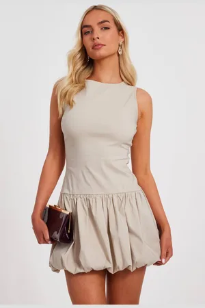 Quiz Womens Stone Puff Ball Skater Dress - - 8