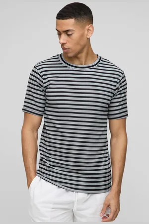 Boohoo Regular Fit Rib Stripe T-Shirt - - M