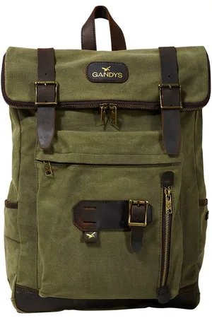 Gandys Khaki Waxed Cotton Bali Backpack - - One Size