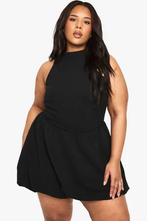 Boohoo Womens PLUS HIGH NECK PUFFBALL MINI DRESS - - 20