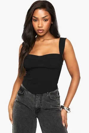 Boohoo Womens Bengaline Cup Detail Corset Top - - 10