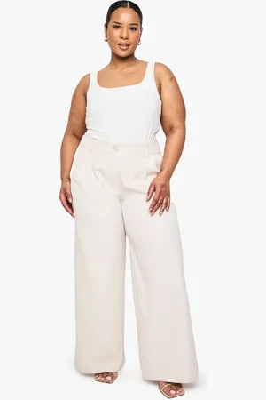 Boohoo Womens Plus Woven Tailored Straight Leg Trouser - - 24