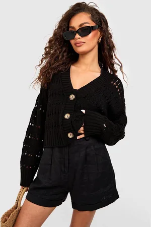 Boohoo Womens Crochet Button Through Crop Cardigan - - M