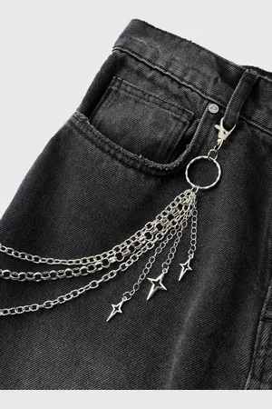 Boohoo Jean Chain With Stars - - One Size