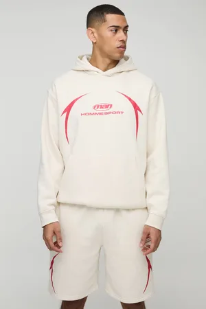 Boohoo Oversized Man Hooded Short Tracksuit - - M