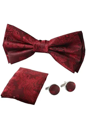 PAUL ANDREW Bow Tie Pocket Square Cuff Links Gift Set - - One Size