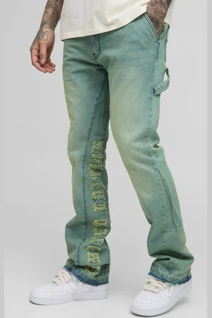 Boohoo Tall Tinted Applique Inner Gusset Slim Flared Jeans - - 40