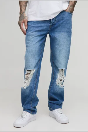 Boohoo Tall Relaxed Ripped Rigid Jeans - - 38