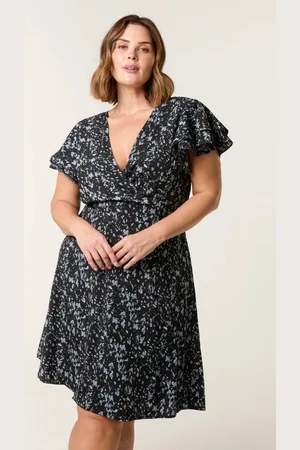 Blue Vanilla Womens Curve Frill Sleeve Mini Dress - 22