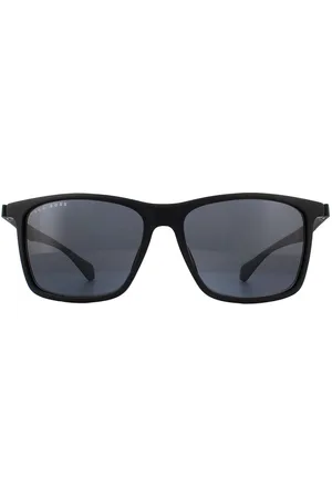 HUGO BOSS Rectangle Matte Grey Sunglasses - One Size