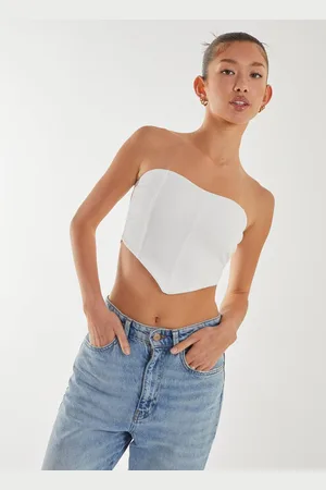 Pink Vanilla Womens Seam Detail Corset Crop Top - - 14