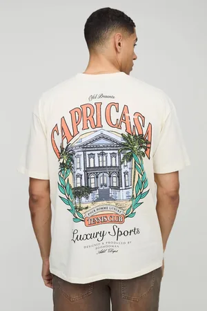 Boohoo Oversized Capri Casa Luxe Sport Printed T-Shirt - - XL