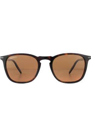 Serengeti Round Shiny Dark Havana Mineral Polarized Drivers Sunglasses - One Size