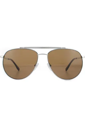 Lacoste Aviator Gunmetal Brown Sunglasses - - One Size