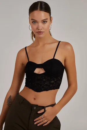 Pink Vanilla Womens Cut Out Corset Top - - 10