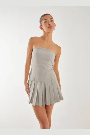 Pink Vanilla Womens Strapless Pleated Mini Dress - - 8