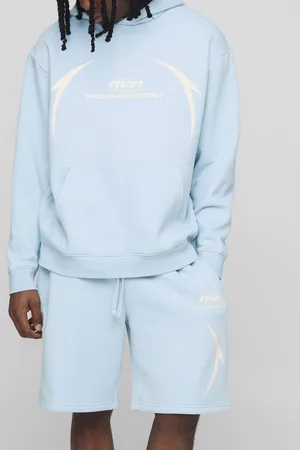Boohoo Oversized Man Hooded Short Tracksuit - - M