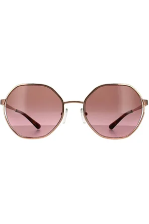 Michael Kors Womens Round Rose Gold Brown Pink Gradient Sunglasses - - One Size