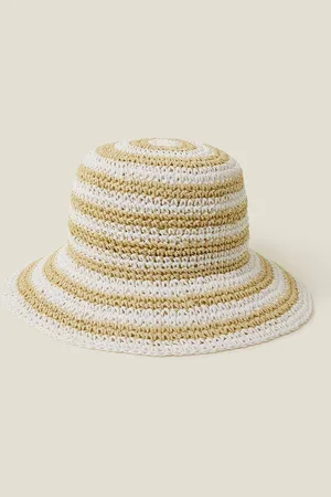Accessorize Womens Stripe Bucket Hat - - One Size