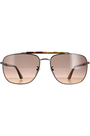 Police Aviator Shiny Gunmetal Matte Smoke Gradient Orange SPLD43 Origins 44 - - One Size