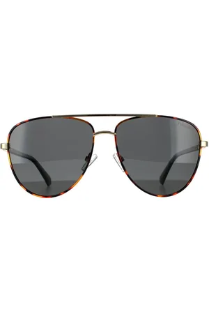 Polaroid Aviator Gold Havana Grey Polarized Sunglasses - - One Size