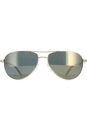 Oliver Peoples Aviator 18K Gold Plated G15 Goldtone VFX Sunglasses - - One Size