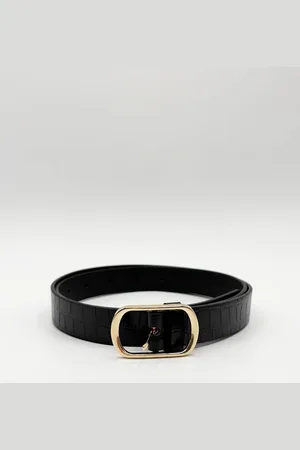 SVNX Womens Belt with Oval Gold Metal Buckle - - One Size