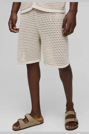 Boohoo Relaxed Fit Open Stitch Basketball Knitted Shorts - - M
