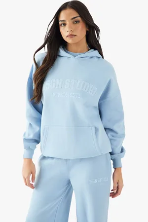 Boohoo Womens DSGN Studio Sports Applique Embroidered Oversized Hoodie - - XL