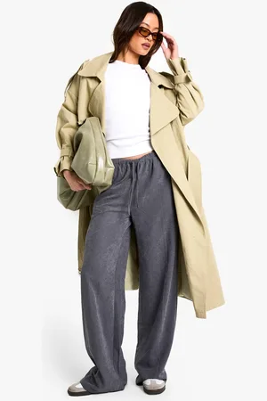 Boohoo Womens Tall Peached Soft Thin Drawcord Straight Leg Trouser - - 18