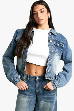 Boohoo Womens Shoulder Pad Detail Denim Jacket - - 10