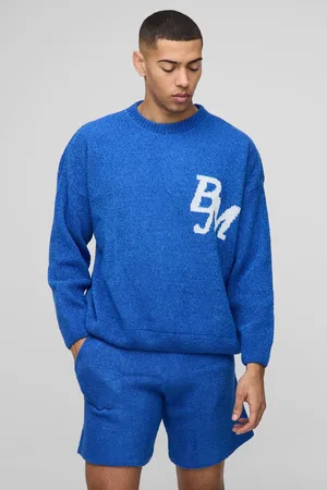 Boohoo Boxy Fit Boucle BM Knitted Jumper and Shorts Set - - XL
