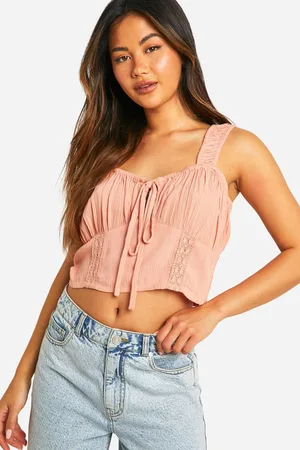 Boohoo Womens Cotton Milkmaid Crop Top - - 10