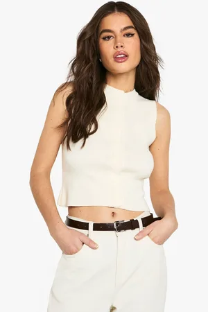 Boohoo Womens Longline Concealed Button Knitted Waistcoat - - L