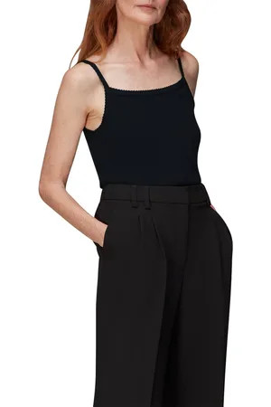 Whistles Womens Scalloped Edge Rib Vest Textured - - M