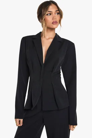 Boohoo Womens Cinched Wrap Over Blazer - - 16