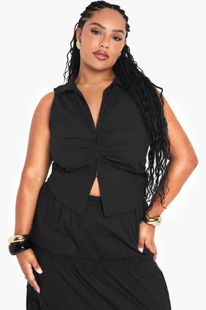 Boohoo Womens Plus Pleated Detail Waistcoat - - 20