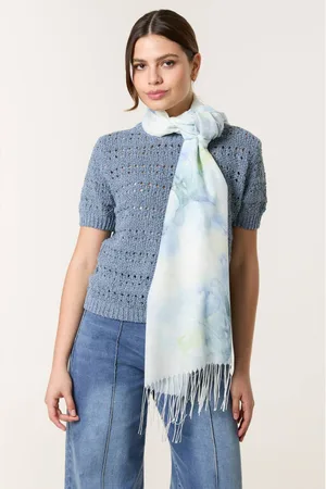 Blue Vanilla Womens Floral Print Scarf - One Size