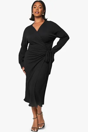 Boohoo Womens Plus Textured Wrap Midaxi Dress - - 22