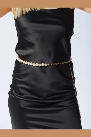SVNX Womens Pearl Waist Chain Belt - - One Size
