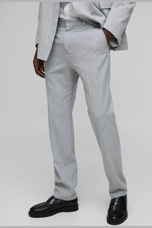 Boohoo Straight Fit Tie Detail Fixed Waistband Suit Trouser - - 32