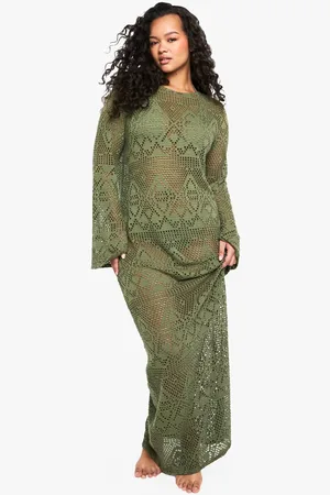 Boohoo Womens Plus Flared Sleeve Maxi Beach Dress - - 20