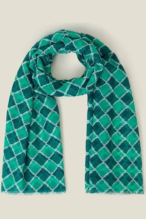 Accessorize Womens Lightweight Tile Print Scarf - - One Size