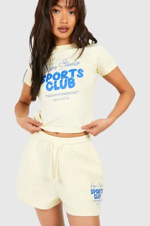 Boohoo Womens DSGN Studio Sports Club Bubble Slogan Sweat Short - - M