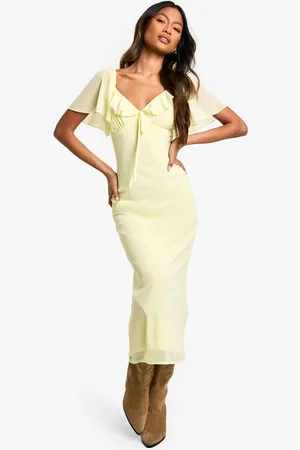 Boohoo Womens Angel Sleeve Chiffon Midaxi Dress - - 10